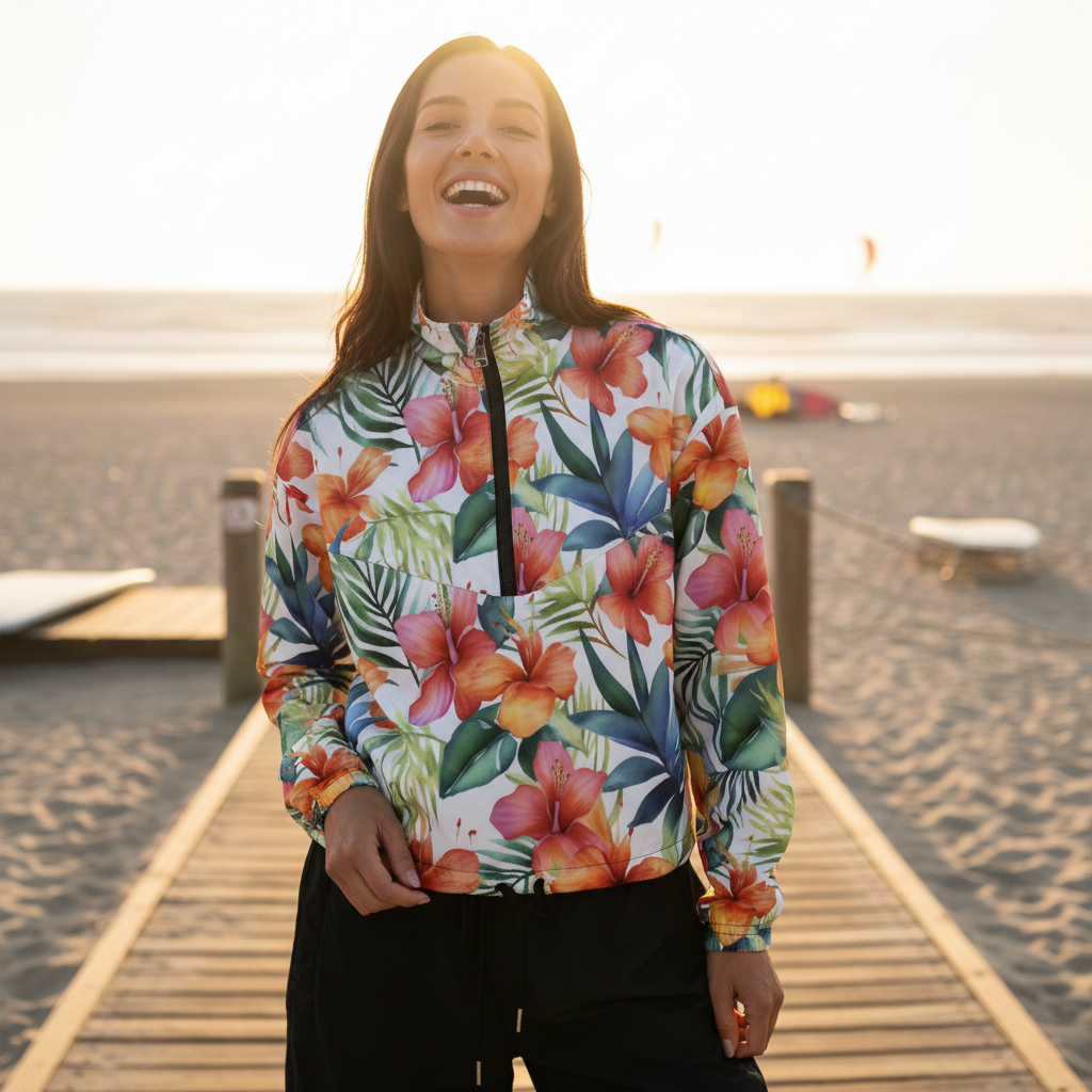 Breeze Color-Blocked Women’s Cropped Windbreaker
