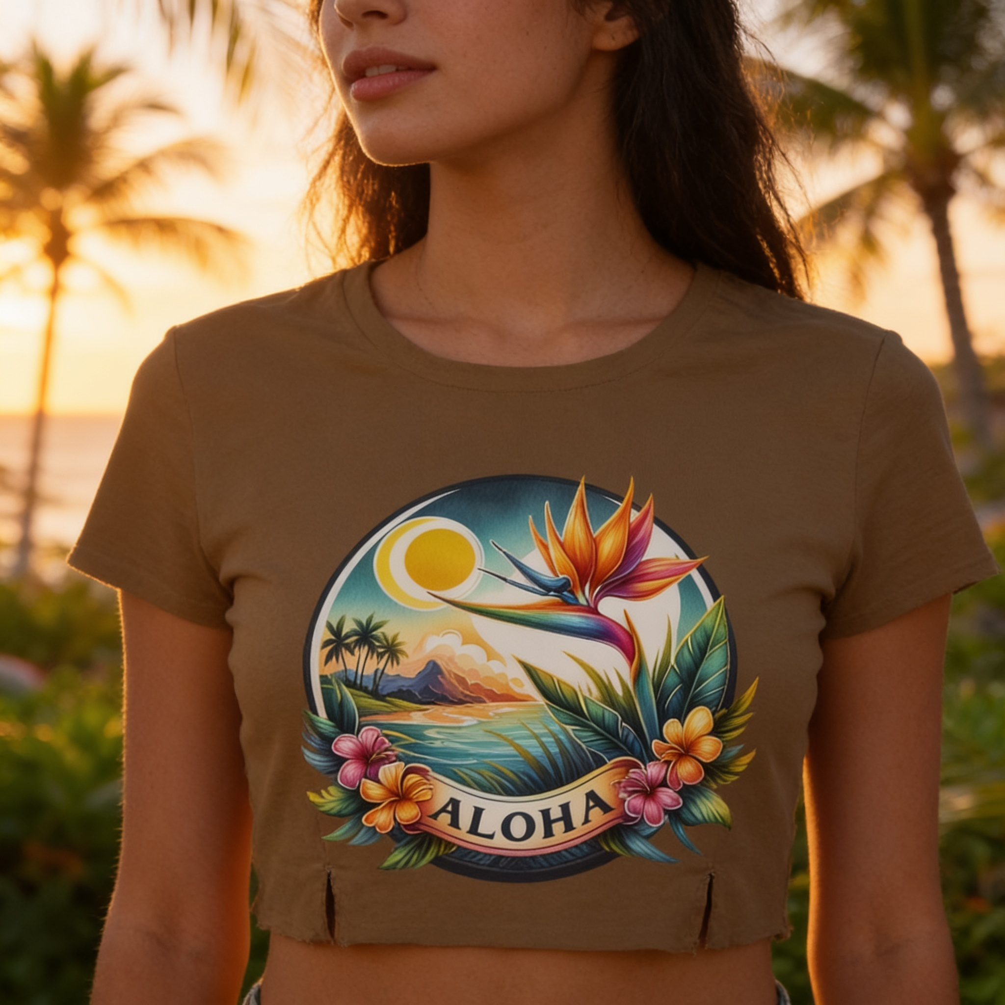 Aloha Bird of Paradise ~ Women's Bella Crop Top