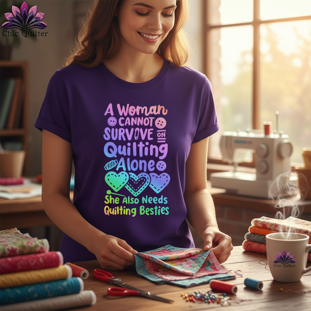 A Woman Cannot Survive Quilting Alone ~ Relaxed Fit Tee