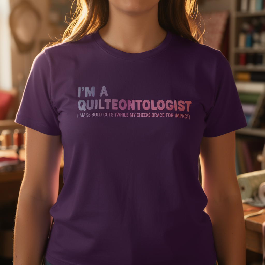 Quilteontologist: Bold Cuts, Cheeks Brace for Impact ~ Relaxed Fit Tee
