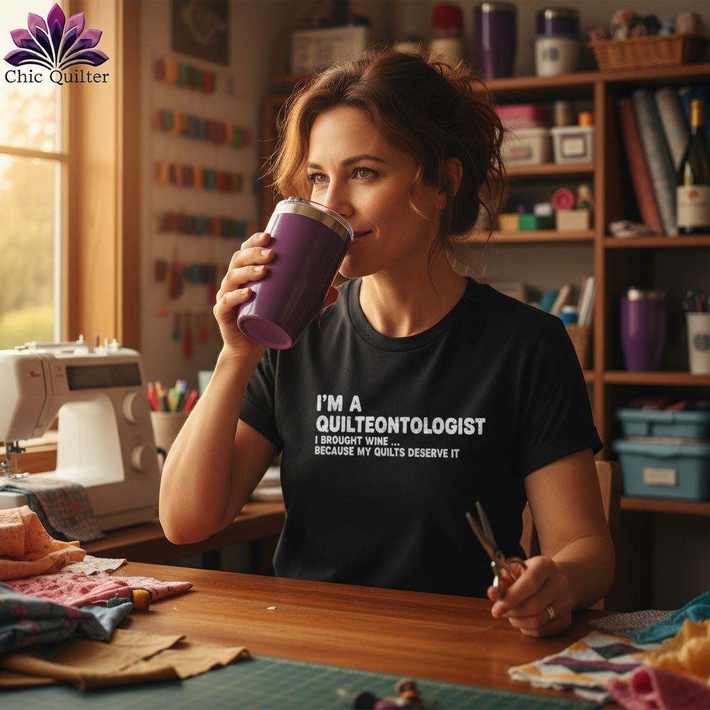 Quilteontologist: My Quilts Deserve Wine ~ Relaxed Fit Tee