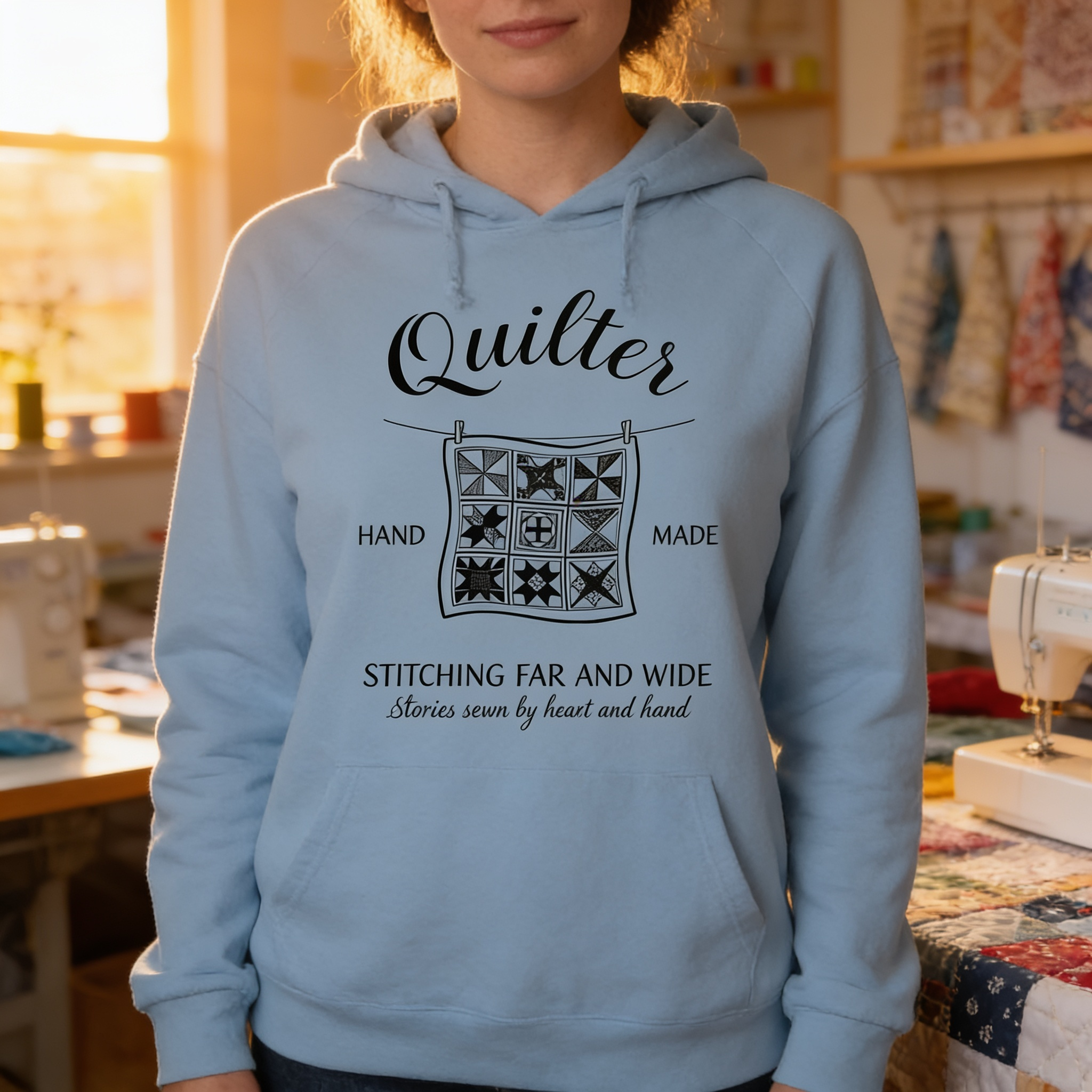 Quilter ~ Hand Made ~ Hooded Lightweight Sweatshirt
