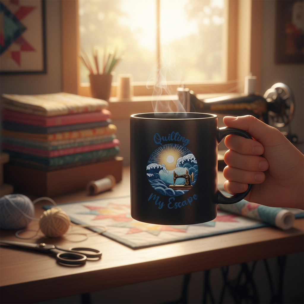 Quilting My Escape - Dark ~ Large Mug