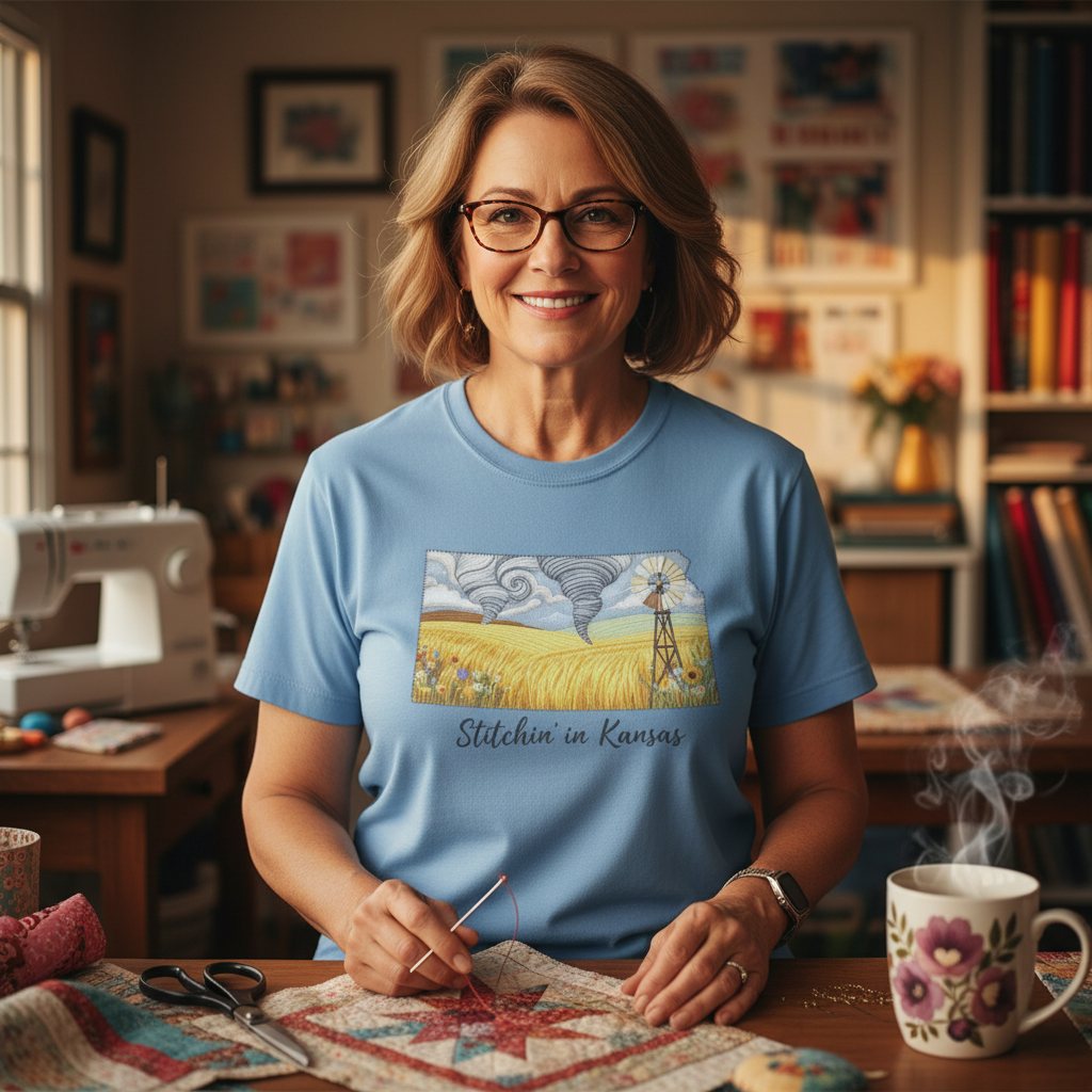 Kansas, Stitchin' In ~ Relaxed Fit Tee