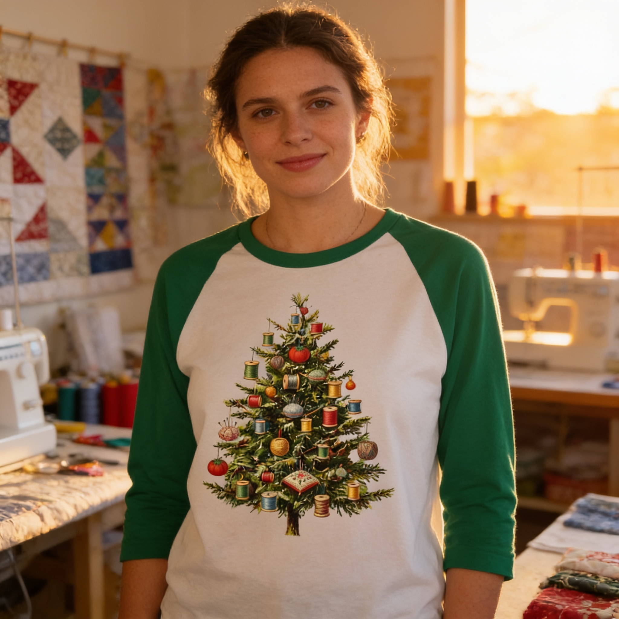 The Quilter’s Christmas Tree ~ Raglan Tee