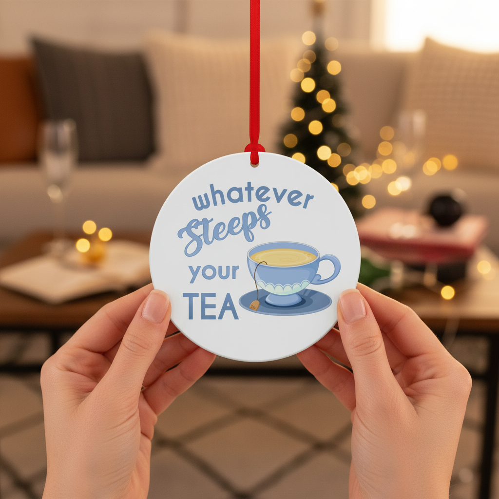Whatever Steeps your Tea ~ Blue Ornament