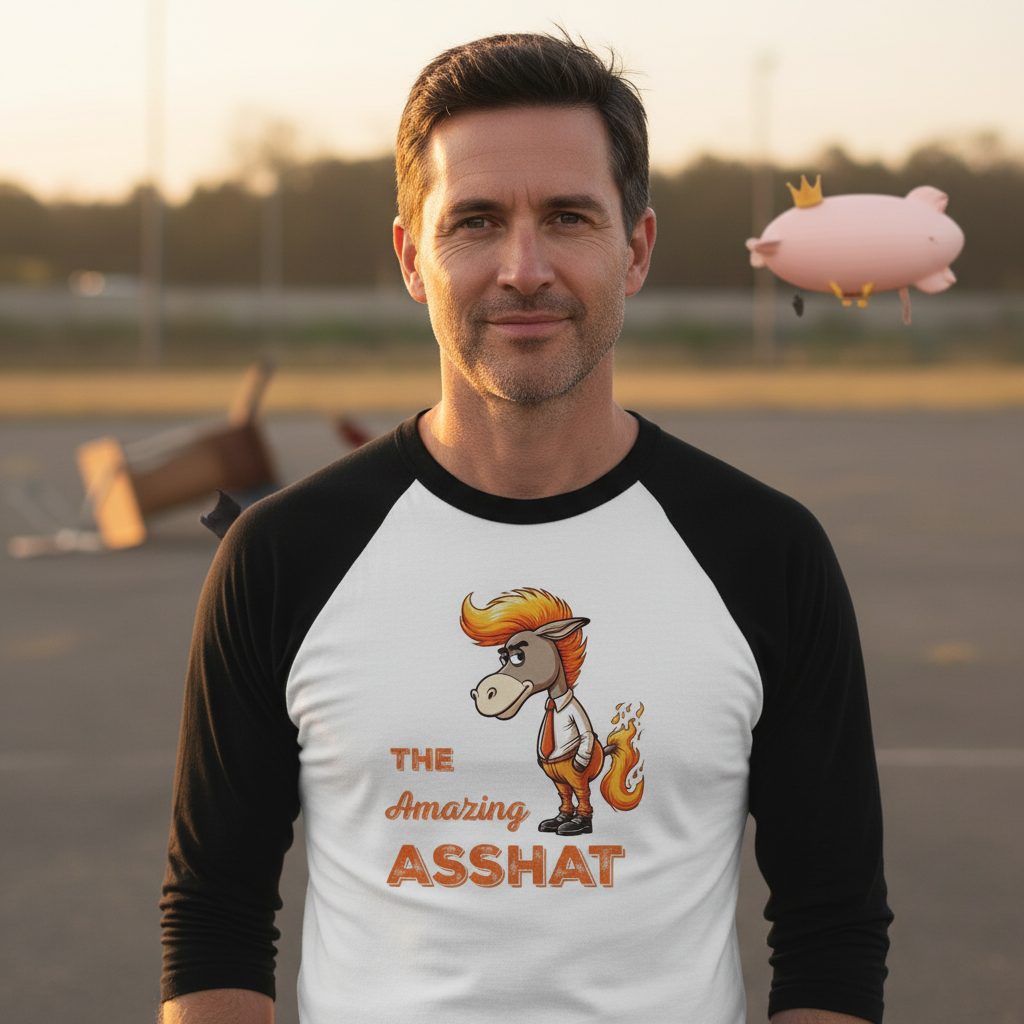 The Amazing Asshat ~ Baseball 3/4 Sleeve Tee